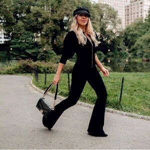 WeWoreWhat 70’s Corduroy Puff Sleeve Jumpsuit new without tags